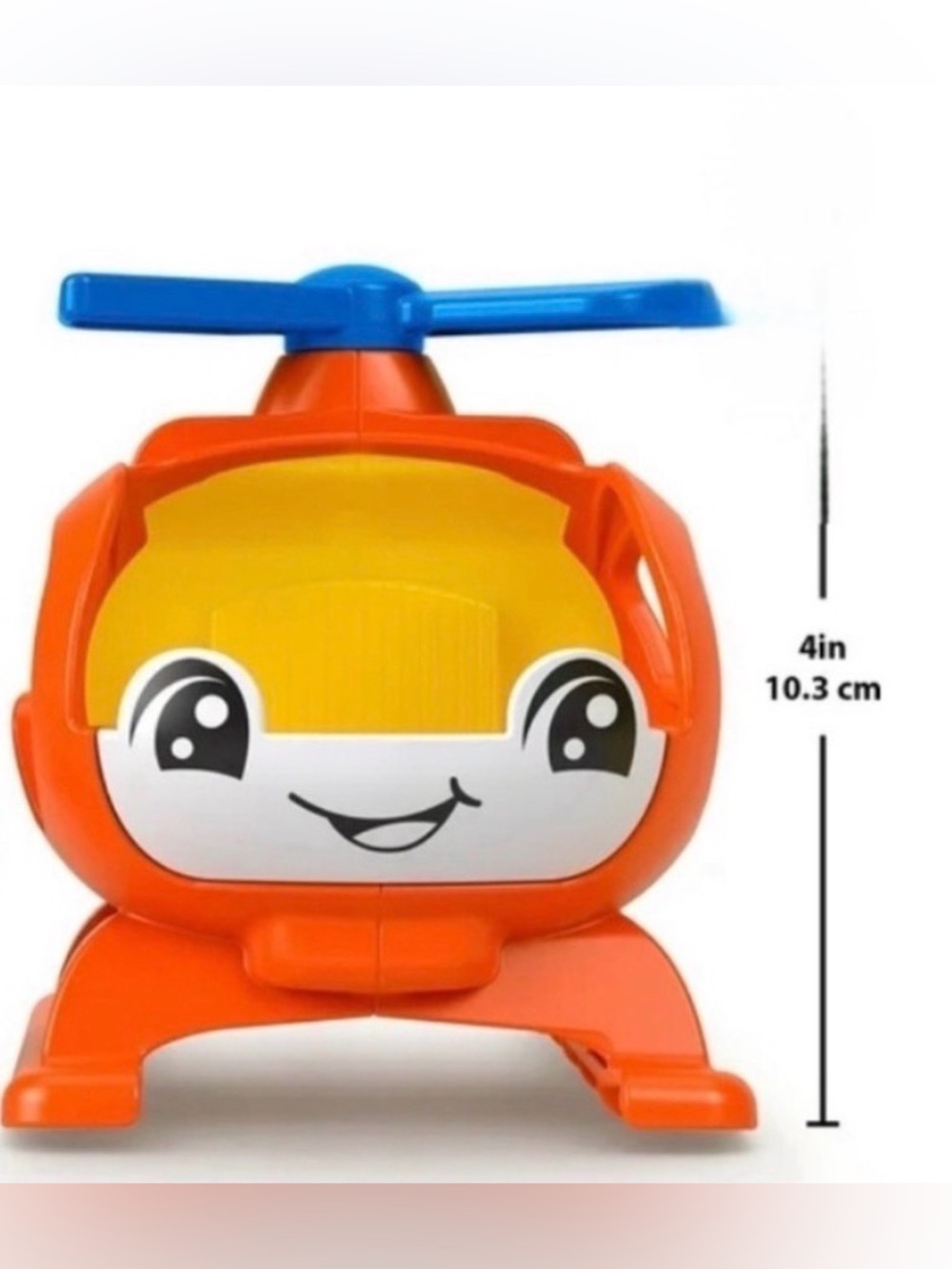Fisher Price Kids Orange Toy Helicopter w/ Female Pilot Little People Figure set